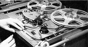 Photo of the EMI TR90  reel tape recorder provided to the Museum of Magnetic Sound Recording by Roger Wilmut, BBC engineer from 1960